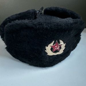 Faux fur Russian trapper hat